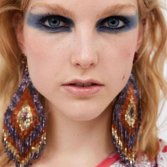New Free People Beaded Boho Earrings - Picture 2 of 6